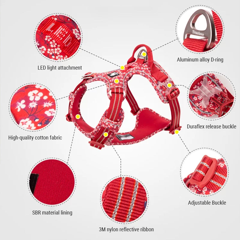 Puppify | Truelove Floral No-Pull Safety Dog Harness + Leash Bundle