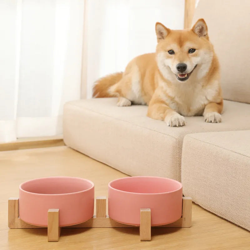 Puppify | Porcelain Ceramic/Bamboo Dog Bowl